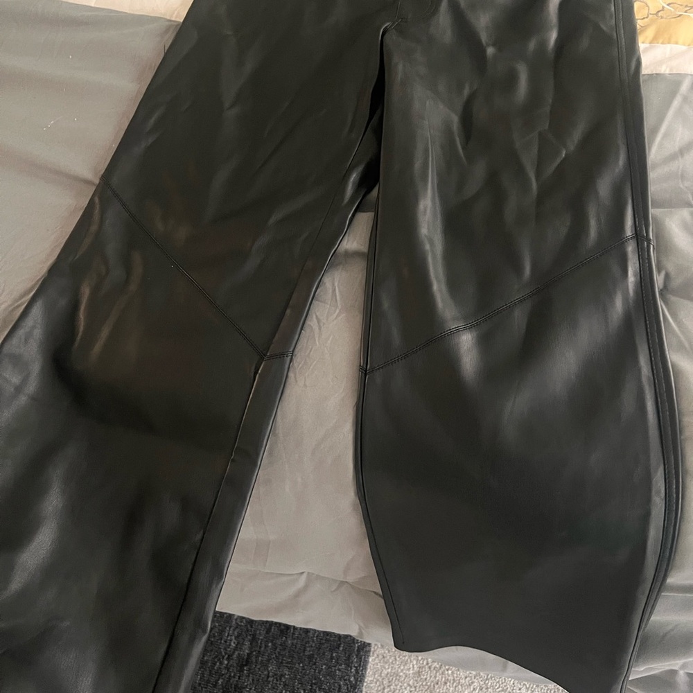 Free People Soft Black Leather Pants